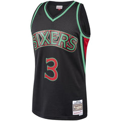 Allen Iverson Philadelphia 76ers Mitchell & Ness Hardwood Classics Christmas Swingan Collection Jersey – Black 2019