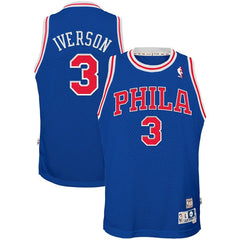 Allen Iverson Philadelphia 76ers Mitchell &amp; Ness Youth Hardwood Classics Swingman Throwback Jersey – Royal 2019