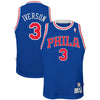 Image of Allen Iverson Philadelphia 76ers Mitchell &amp; Ness Youth Hardwood Classics Swingman Throwback Jersey – Royal 2019