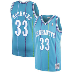 Alonzo Mourning Charlotte Hornets Mitchell &amp; Ness 1992-93 Hardwood Classics Swingman Jersey – Teal 2019