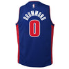 Image of Andre Drummond Detroit Pistons Youth Swingman Jersey Blue - Icon Edition 2019