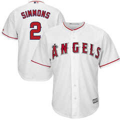 Andrelton Simmons Los Angeles Angels Majestic Home Cool Base Player Jersey – White 2019