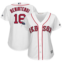 Andrew Benintendi Boston Red Sox Majestic Women's Postseason Home Cool Base Player Jersey – White 2019