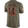 Image of Andy Dalton Cincinnati Bengals Salute To Service Limited Jersey - Olive 2019