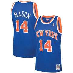 Anthony Mason New York Knicks Mitchell &amp; Ness 1991-92 Hardwood Classics Swingman Jersey – Blue 2019