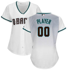 Arizona Diamondbacks Majestic Women's Alternate Cool Base Custom Jersey – White/Aqua 2019