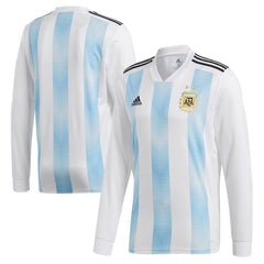 Argentina National Team Home Replica Blank Long Sleeve Jersey - White 2019