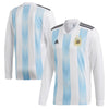 Image of Argentina National Team Home Replica Blank Long Sleeve Jersey - White 2019