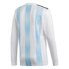 Image of Argentina National Team Home Replica Blank Long Sleeve Jersey - White 2019