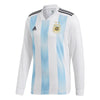 Image of Argentina National Team Home Replica Blank Long Sleeve Jersey - White 2019