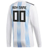 Image of Argentina National Team Home Replica Custom Long Sleeve Jersey - White 2019