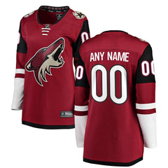 Arizona Coyotes Women's Home Breakaway Custom Jersey - Red 2019