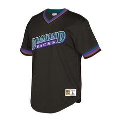 Arizona Diamondbacks Mitchell & Ness Cooperstown Collection Mesh Wordmark V-Neck Jersey – Black 2019