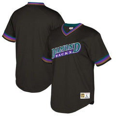 Arizona Diamondbacks Mitchell &amp; Ness Cooperstown Collection Mesh Wordmark V-Neck Jersey – Black 2019