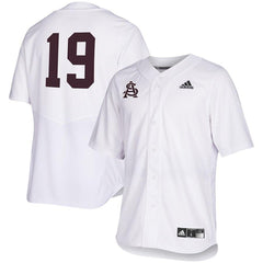 Arizona State Sun Devils  Full Button Baseball Jersey - White 2019