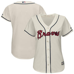 Atlanta Braves Majestic Women's 2019 Alternate Cool Base Team Jersey – Cream 2019