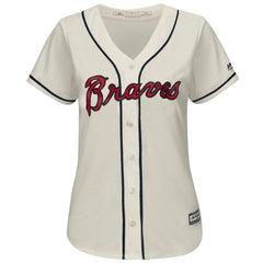 Atlanta Braves Majestic Women's 2019 Alternate Cool Base Team Jersey – Cream 2019