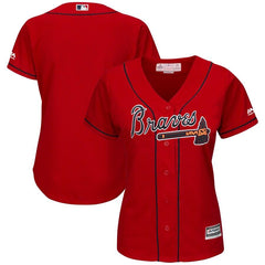 Atlanta Braves Majestic Women's 2019 Alternate Cool Base Team Jersey - Scarlet 2019