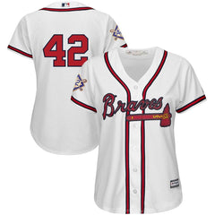 Atlanta Braves Majestic Women's 2019 Jackie Robinson Day Official Cool Base Jersey – White 2019