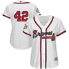 Image of Atlanta Braves Majestic Women's 2019 Jackie Robinson Day Official Cool Base Jersey – White 2019