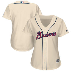 Atlanta Braves Majestic Women's Alternate Cool Base Replica Team Jersey - Ivory 2019