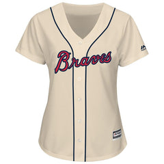 Atlanta Braves Majestic Women's Alternate Cool Base Replica Team Jersey - Ivory 2019