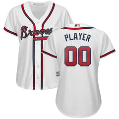 Atlanta Braves Majestic Women's Home 2019 Cool Base Custom Jersey – White 2019