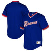 Image of Atlanta Braves Mitchell &amp; Ness Cooperstown Collection Mesh Wordmark V-Neck Jersey – Royal 2019