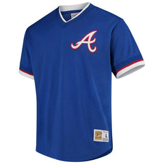 Atlanta Braves Mitchell & Ness Mesh V-Neck Jersey – Royal 2019