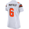 Image of Baker Mayfield Cleveland Browns Women's Player Game Jersey – White 2019