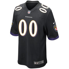 Baltimore Ravens Alternate Replica Custom Game Jersey - Black 2019