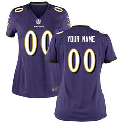 Baltimore Ravens Women's Custom Game Jersey - Purple 2019