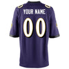 Image of Baltimore Ravens Youth Custom Game Jersey - Purple 2019