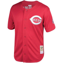 Barry Larkin Cincinnati Reds Mitchell & Ness Fashion Cooperstown Collection Mesh Batting Practice Jersey - Red 2019