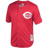 Image of Barry Larkin Cincinnati Reds Mitchell &amp; Ness Fashion Cooperstown Collection Mesh Batting Practice Jersey - Red 2019