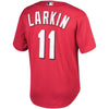 Image of Barry Larkin Cincinnati Reds Mitchell &amp; Ness Fashion Cooperstown Collection Mesh Batting Practice Jersey - Red 2019