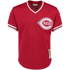 Barry Larkin Cincinnati Reds Mitchell & Ness Throwback Cooperstown Mesh Batting Practice Jersey - Red 2019