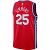 Image of Ben Simmons Philadelphia 76ers Swingman Jersey - Statement Edition – Red 2019