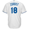 Image of Ben Zobrist Kansas City Royals Majestic Official Cool Base Player Jersey - White 2019