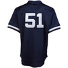 Image of Bernie Williams New York Yankees Mitchell &amp; Ness Cooperstown Mesh Batting Practice Jersey - Navy 2019