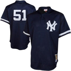 Bernie Williams New York Yankees Mitchell &amp; Ness Cooperstown Mesh Batting Practice Jersey - Navy 2019