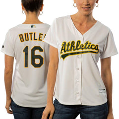 Billy Butler Oakland Athletics Majestic Women's Cool Base Player Jersey - White 2019