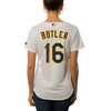 Image of Billy Butler Oakland Athletics Majestic Women's Cool Base Player Jersey - White 2019