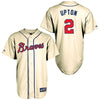 Image of BJ Upton Atlanta Braves Majestic Alternate Old Replica Player Jersey - Cream 2019