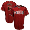 Image of Nick Ahmed Arizona Diamondbacks Majestic Alternate Official Cool Base Player Jersey - Red/Black 2019