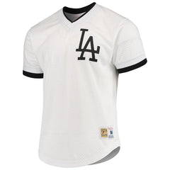 Los Angeles Dodgers Mitchell & Ness Mesh V-Neck Jersey - White/Black 2019