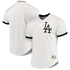 Los Angeles Dodgers Mitchell &amp; Ness Mesh V-Neck Jersey - White/Black 2019