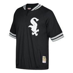 Bo Jackson Chicago White Sox Mitchell & Ness Cooperstown Collection Mesh Batting Practice Quarter-Zip Jersey - Black 2019