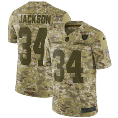 Bo Jackson Oakland Raiders Salute to Service Retired Player Limited Jersey – Camo 2019