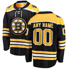 Boston Bruins Home Breakaway Custom Jersey - Black 2019